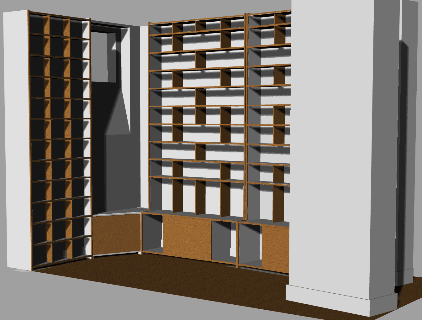 Maquette numérique bibliothèque bois